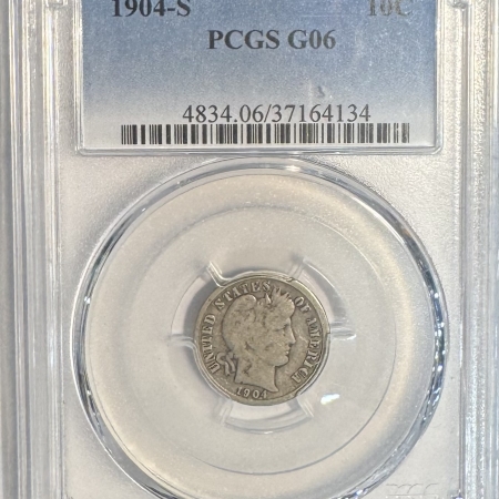 Barber Dimes 1904-S BARBER DIME – PCGS G-6