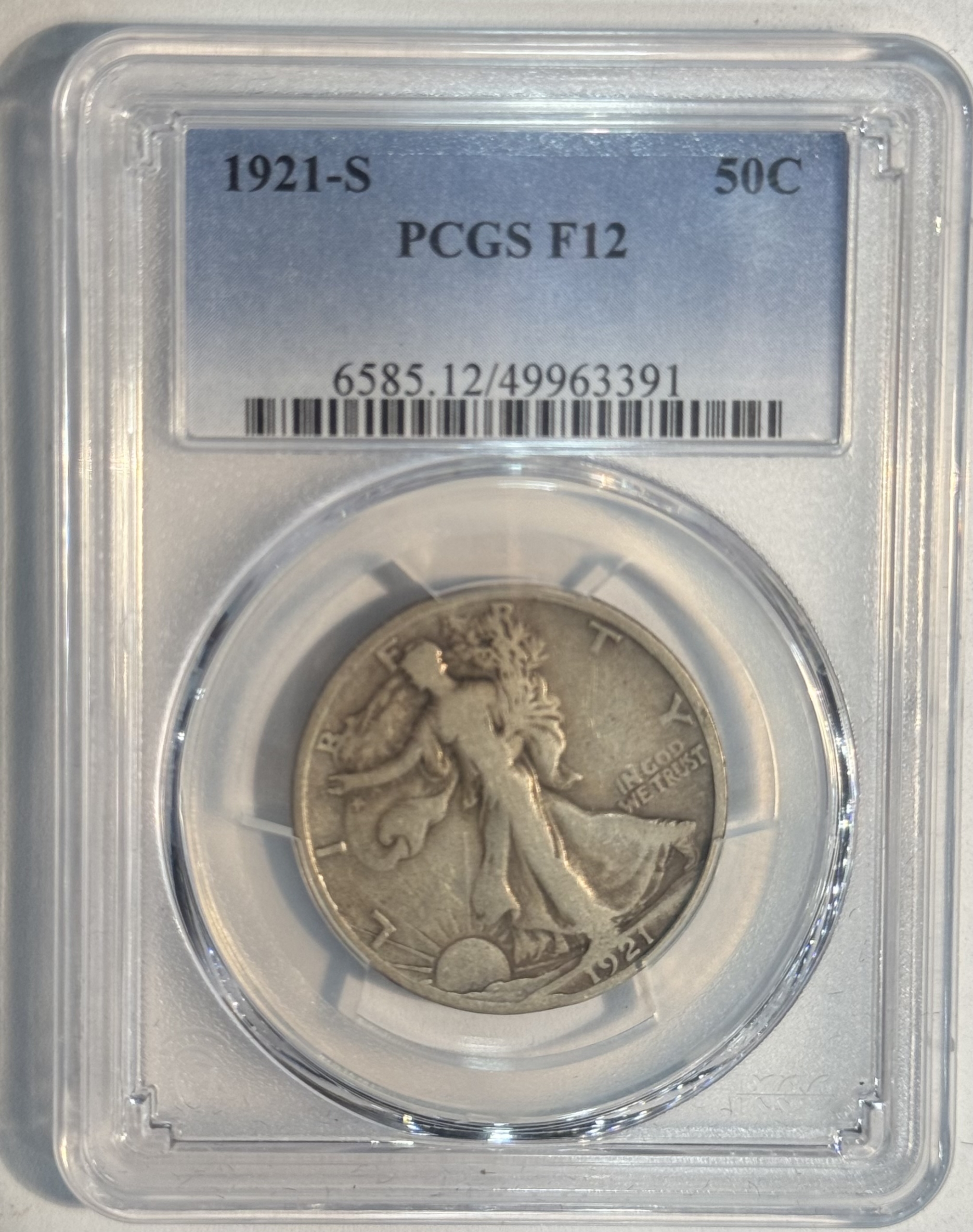 Half Dollars 1921-S WALKING LIBERTY HALF DOLLAR – PCGS F-12, TOUGH! Half Dollars 1921-S WALKING LIBERTY HALF DOLLAR – PCGS F-12, TOUGH!