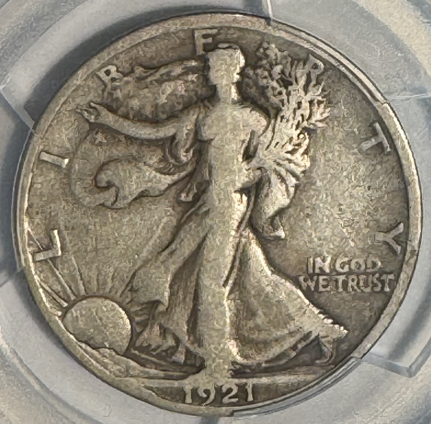 Half Dollars 1921-S WALKING LIBERTY HALF DOLLAR – PCGS F-12, TOUGH! Half Dollars 1921-S WALKING LIBERTY HALF DOLLAR – PCGS F-12, TOUGH!