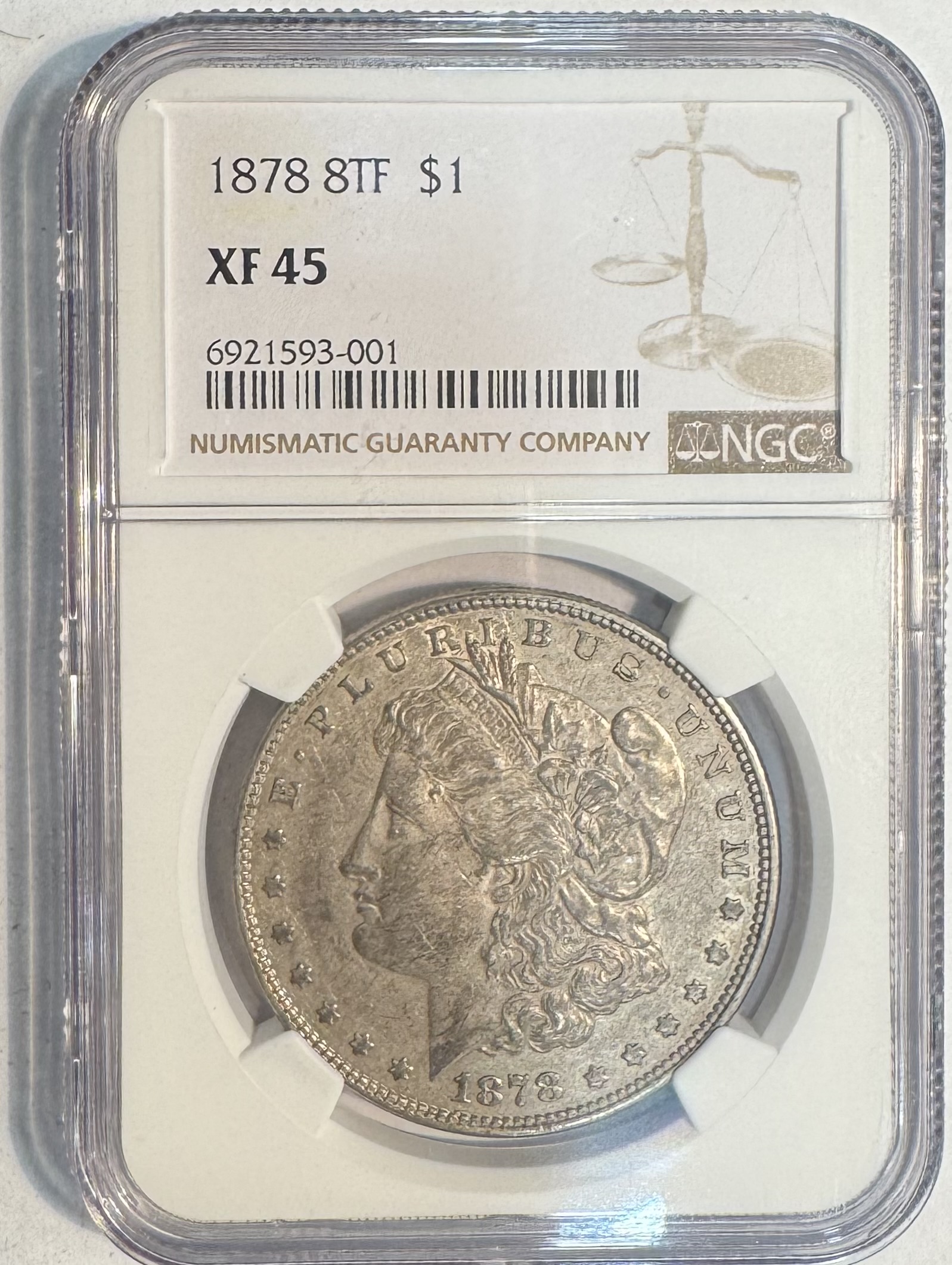 Dollars 1878 8TF $1 MORGAN DOLLAR – NGC XF-45 Dollars 1878 8TF $1 MORGAN DOLLAR – NGC XF-45