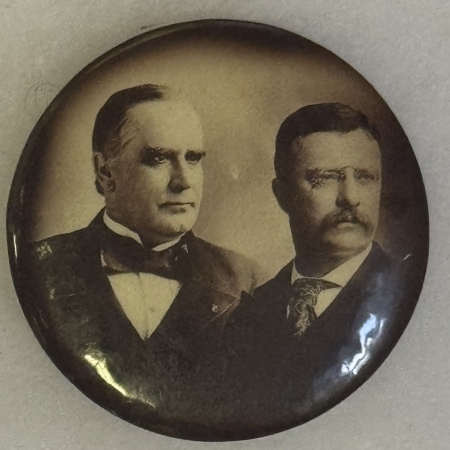 New Store Items 1900 MCKINLEY-ROOSEVELT 2 1/4″ CELLULOID SEPIA JUGATE CAMPAIGN BUTTON-EXCELLENT!