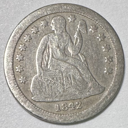 Dimes 1842-O LIBERTY SEATED DIME – CIRCULATED EXAMPLE W/ NICE DETAIL & FULL LIBERTY!