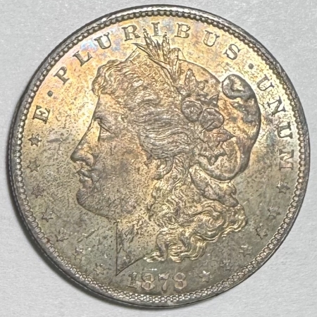 Dollars 1878 7/8TF STRONG MORGAN DOLLAR – ORIGINAL TONED FRESH BRILLIANT UNCIRCULATED!