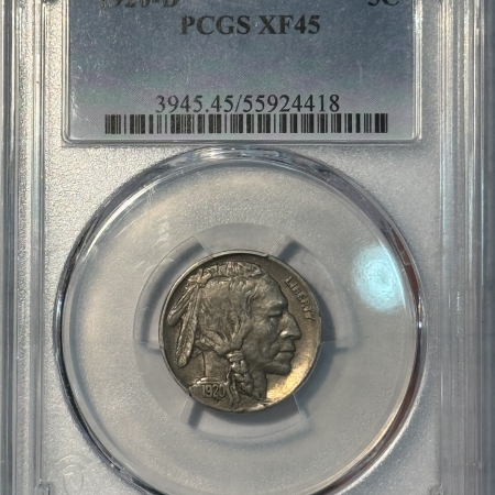 Buffalo Nickels 1920-D BUFFALO NICKEL – PCGS XF-45