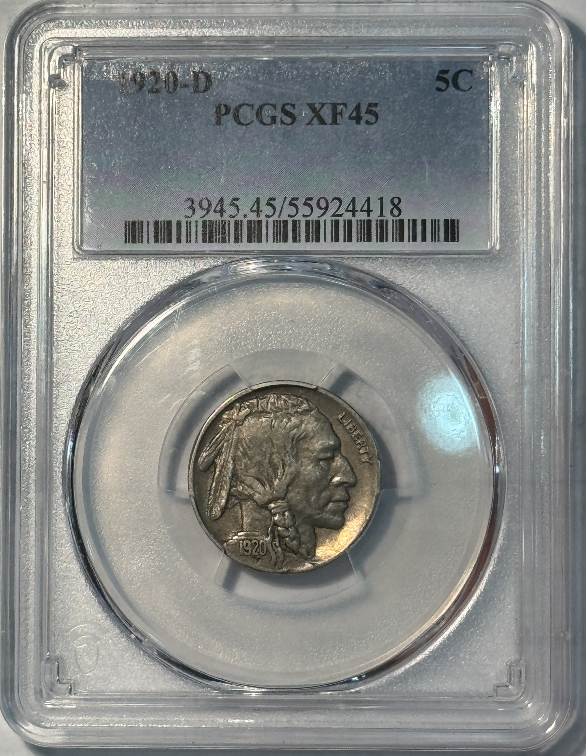 Buffalo Nickels 1920-D BUFFALO NICKEL – PCGS XF-45 Buffalo Nickels 1920-D BUFFALO NICKEL – PCGS XF-45