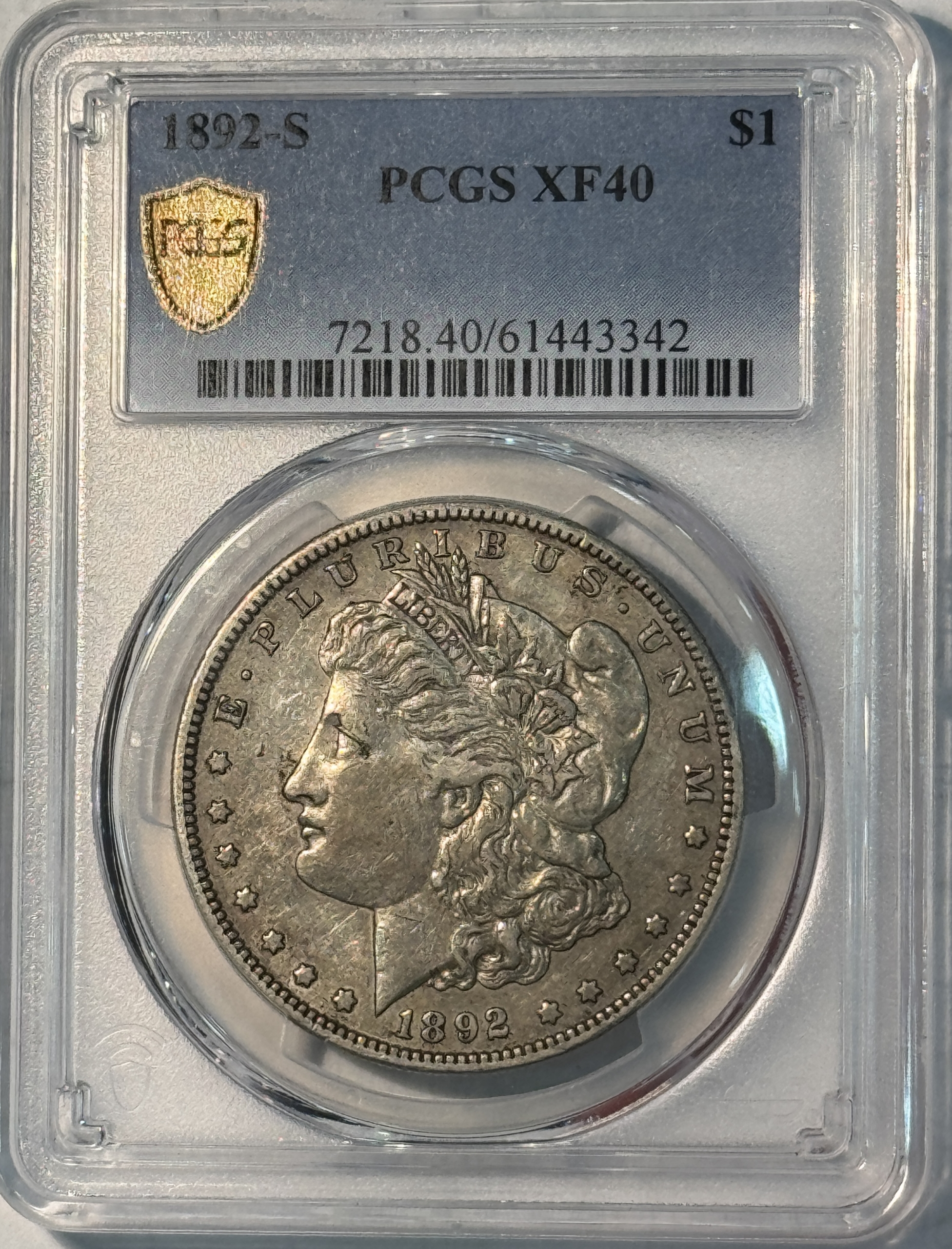 Dollars 1892-S $1 MORGAN DOLLAR – PCGS XF-40 Dollars 1892-S $1 MORGAN DOLLAR – PCGS XF-40