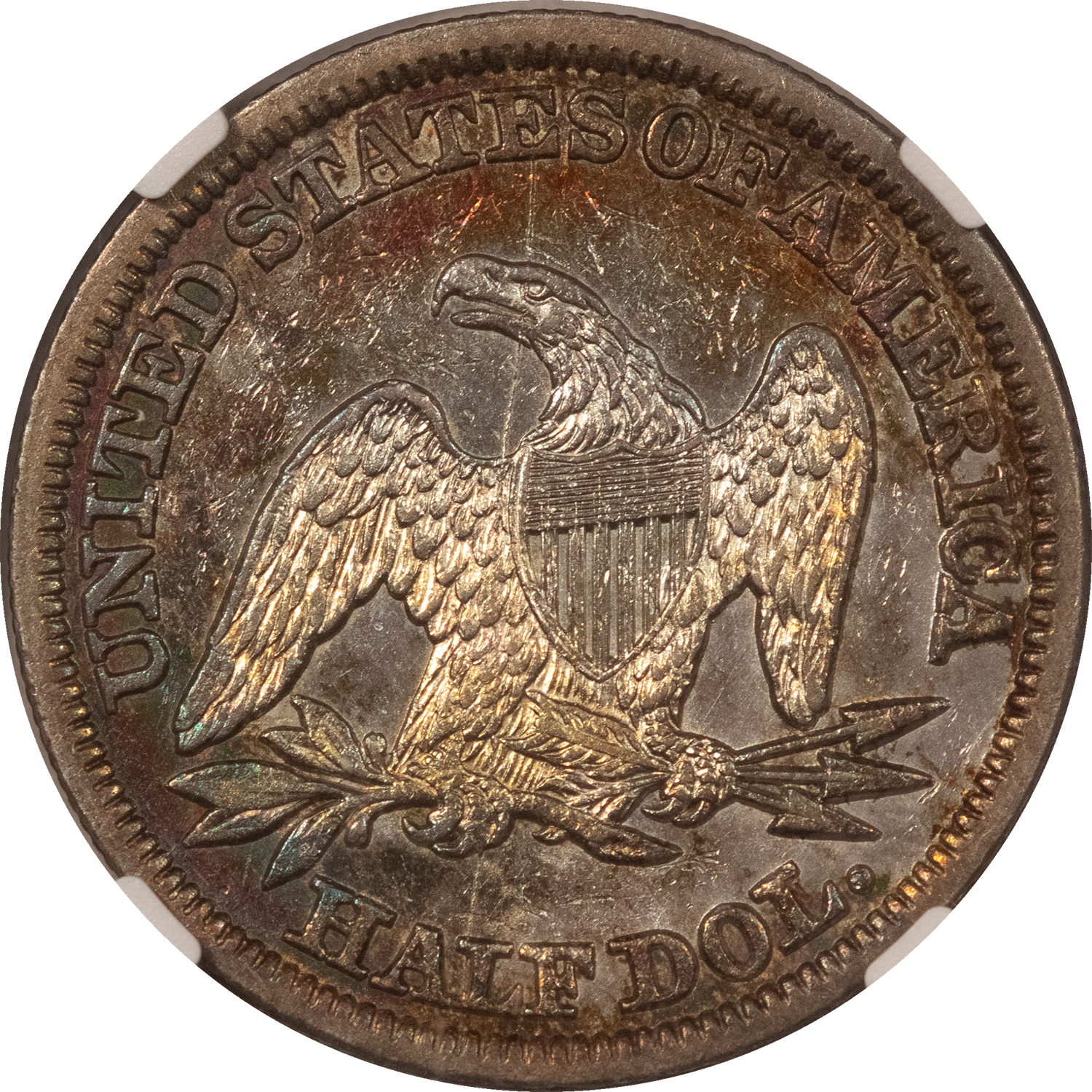 Half Dollars 1843 SEATED LIBERTY HALF DOLLAR – NGC AU-DETAILS CLEANED, BUT VERY PRETTY COLOR! Half Dollars 1843 SEATED LIBERTY HALF DOLLAR – NGC AU-DETAILS CLEANED, BUT VERY PRETTY COLOR!