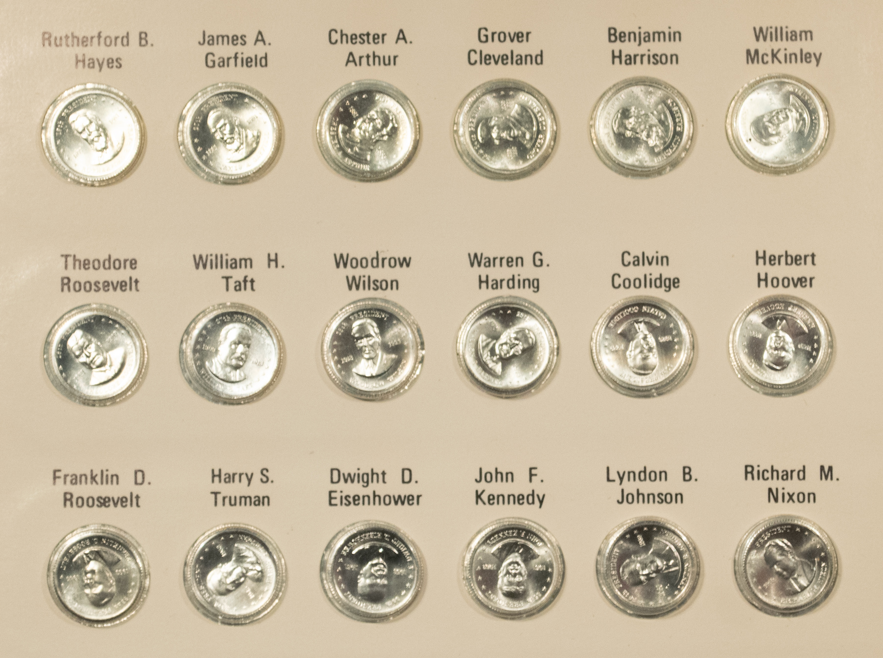 Exonumia 1970 FRANKLIN MINT 36 PC PRESIDENTAL 1 GRAM+ EA. STERLING SILVER SET, ORIG BOX! Exonumia 1970 FRANKLIN MINT 36 PC PRESIDENTAL 1 GRAM+ EA. STERLING SILVER SET, ORIG BOX!