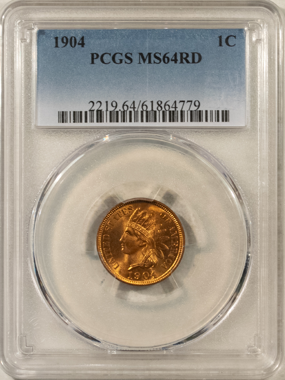 Indian 1904 INDIAN CENT – PCGS MS-64 RD BLAZING RED AND LOOKS GEM! Indian 1904 INDIAN CENT – PCGS MS-64 RD BLAZING RED AND LOOKS GEM!