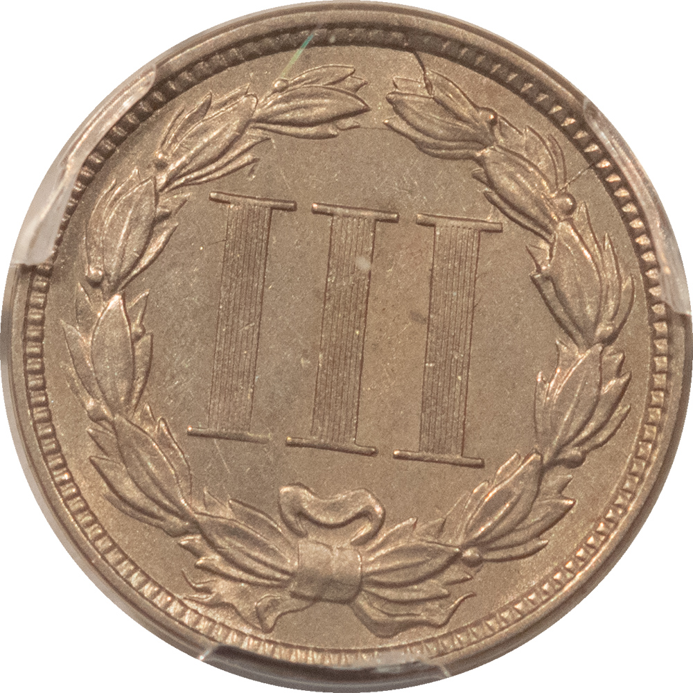 New Certified Coins 1870 THREE CENT NICKEL – PCGS MS-62 New Certified Coins 1870 THREE CENT NICKEL – PCGS MS-62