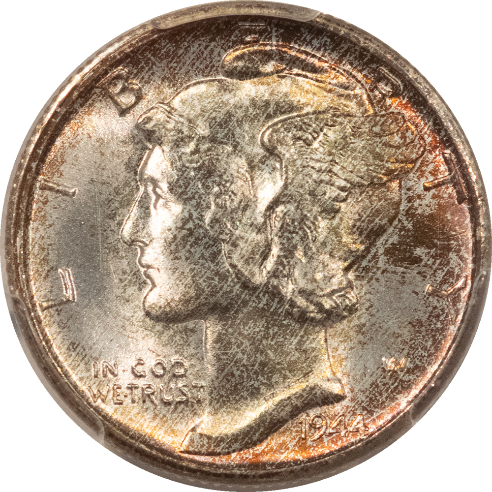 Dimes 1944-S MERCURY DIME – PCGS MS-67 FB, SUPERB GEM! Dimes 1944-S MERCURY DIME – PCGS MS-67 FB, SUPERB GEM!