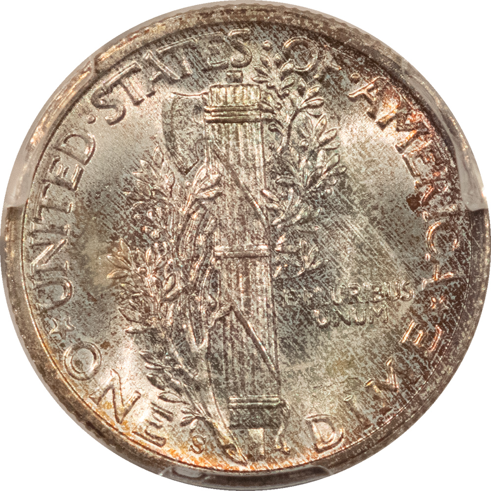 Dimes 1944-S MERCURY DIME – PCGS MS-67 FB, SUPERB GEM! Dimes 1944-S MERCURY DIME – PCGS MS-67 FB, SUPERB GEM!