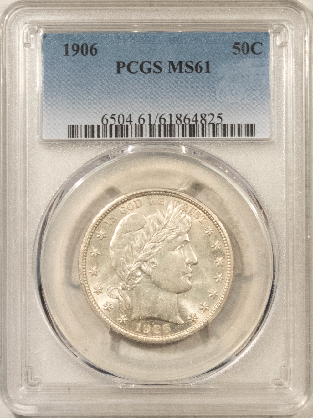 Barber Halves 1906 BARBER HALF DOLLAR – PCGS MS-61, FLASHY! Barber Halves 1906 BARBER HALF DOLLAR – PCGS MS-61, FLASHY!