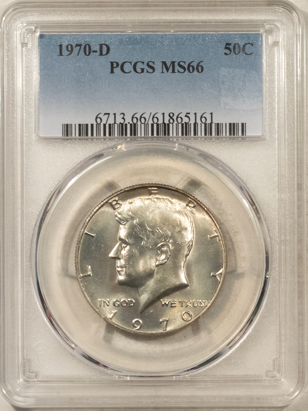 Half Dollars 1970-D KENNEDY HALF DOLLAR – PCGS MS-66, TOUGH MINT SET ONLY ISSUE! Half Dollars 1970-D KENNEDY HALF DOLLAR – PCGS MS-66, TOUGH MINT SET ONLY ISSUE!