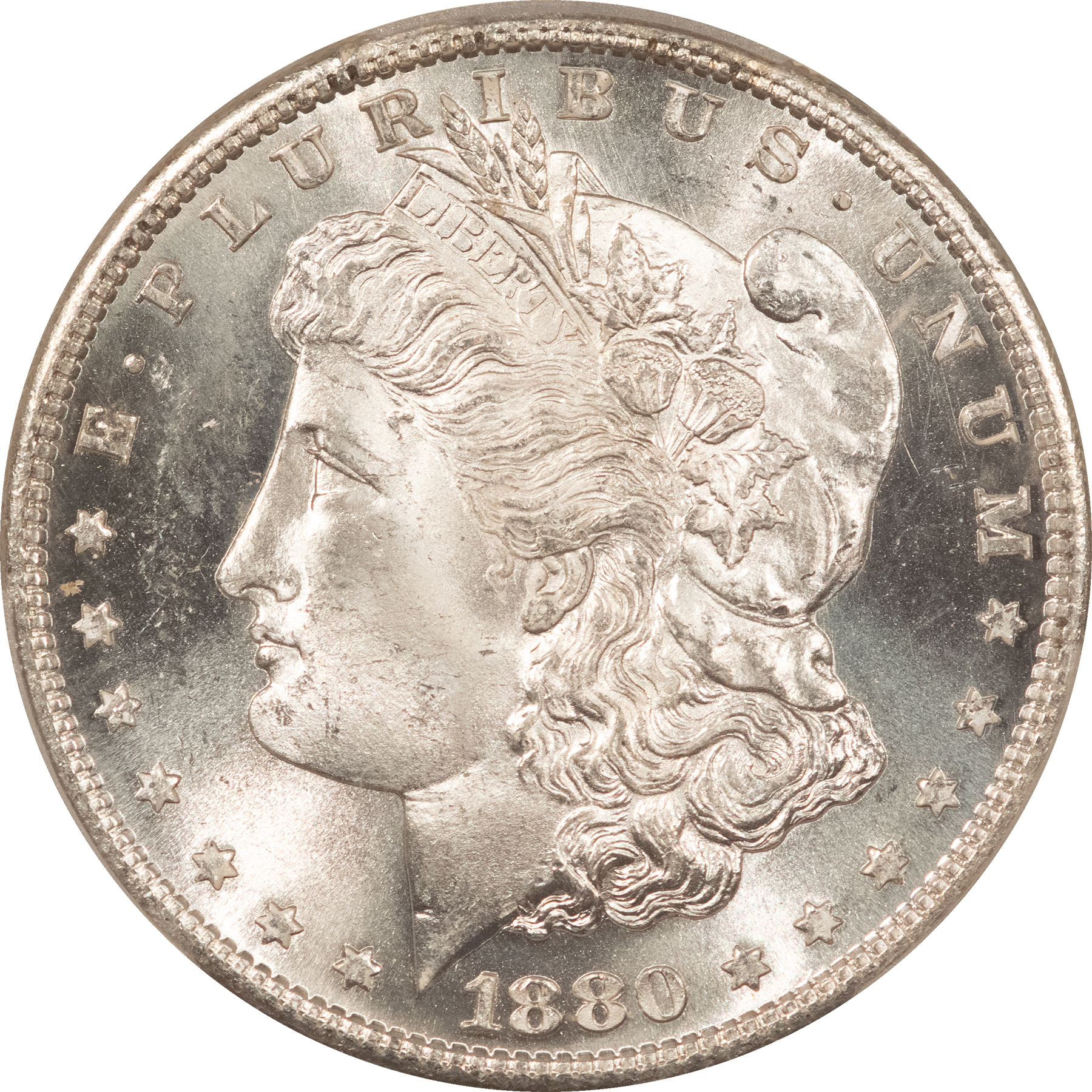 Dollars 1880-S $1 MORGAN DOLLAR – PCGS MS-64 BLAST WHITE WITH REFLECTIVE FIELDS! Dollars 1880-S $1 MORGAN DOLLAR – PCGS MS-64 BLAST WHITE WITH REFLECTIVE FIELDS!