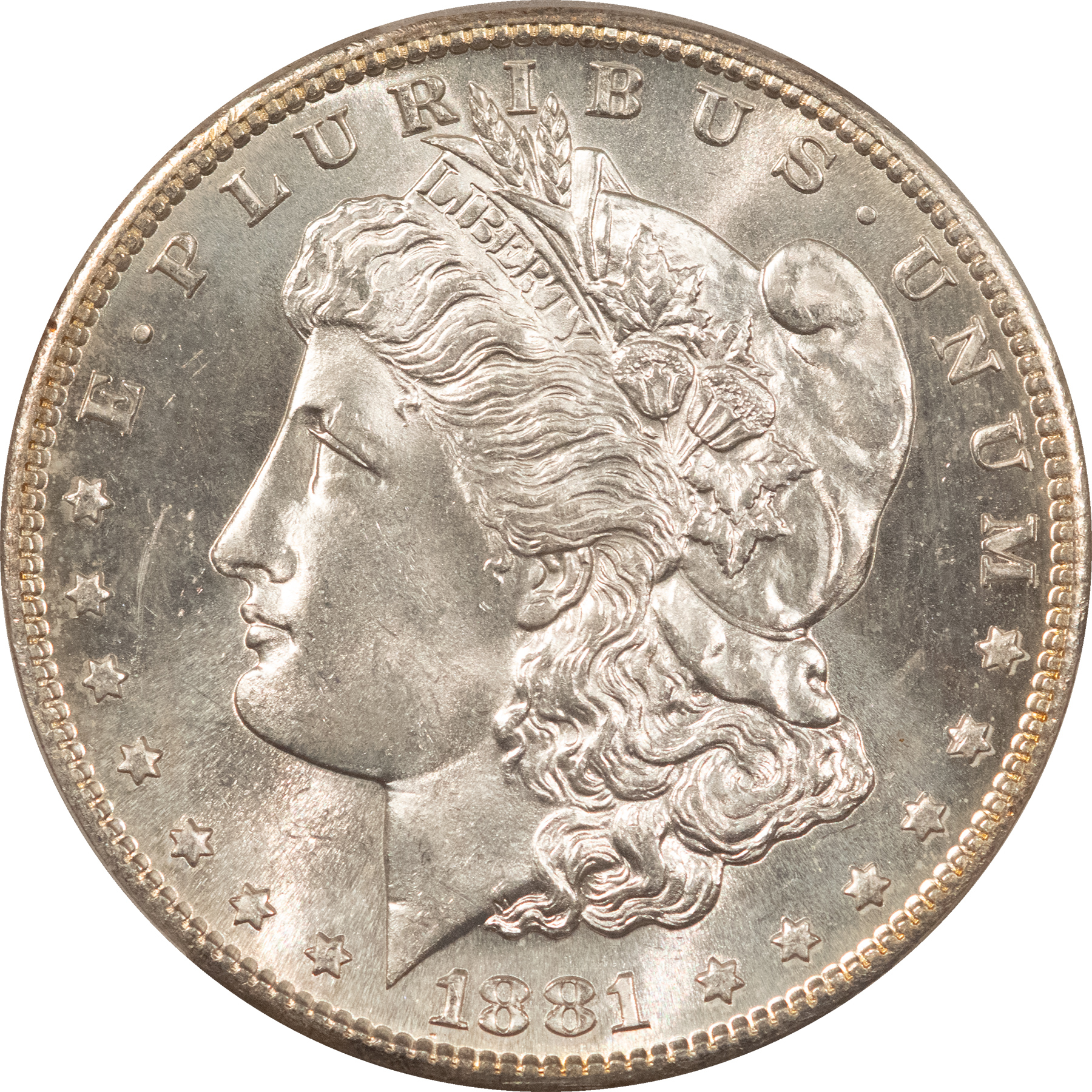 Dollars 1881-S $1 MORGAN DOLLAR – PCGS MS-64 BLAST WHITE Dollars 1881-S $1 MORGAN DOLLAR – PCGS MS-64 BLAST WHITE