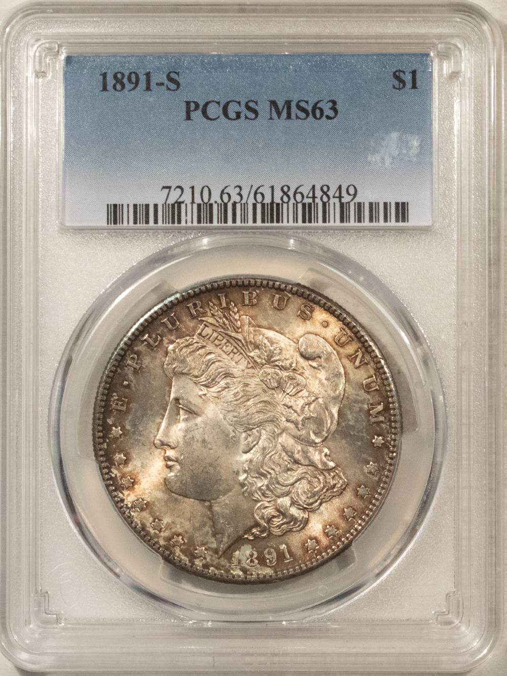 Dollars 1891-S $1 MORGAN DOLLAR – PCGS MS-63 PLEASING ORIGINAL & CHOICE! Dollars 1891-S $1 MORGAN DOLLAR – PCGS MS-63 PLEASING ORIGINAL & CHOICE!