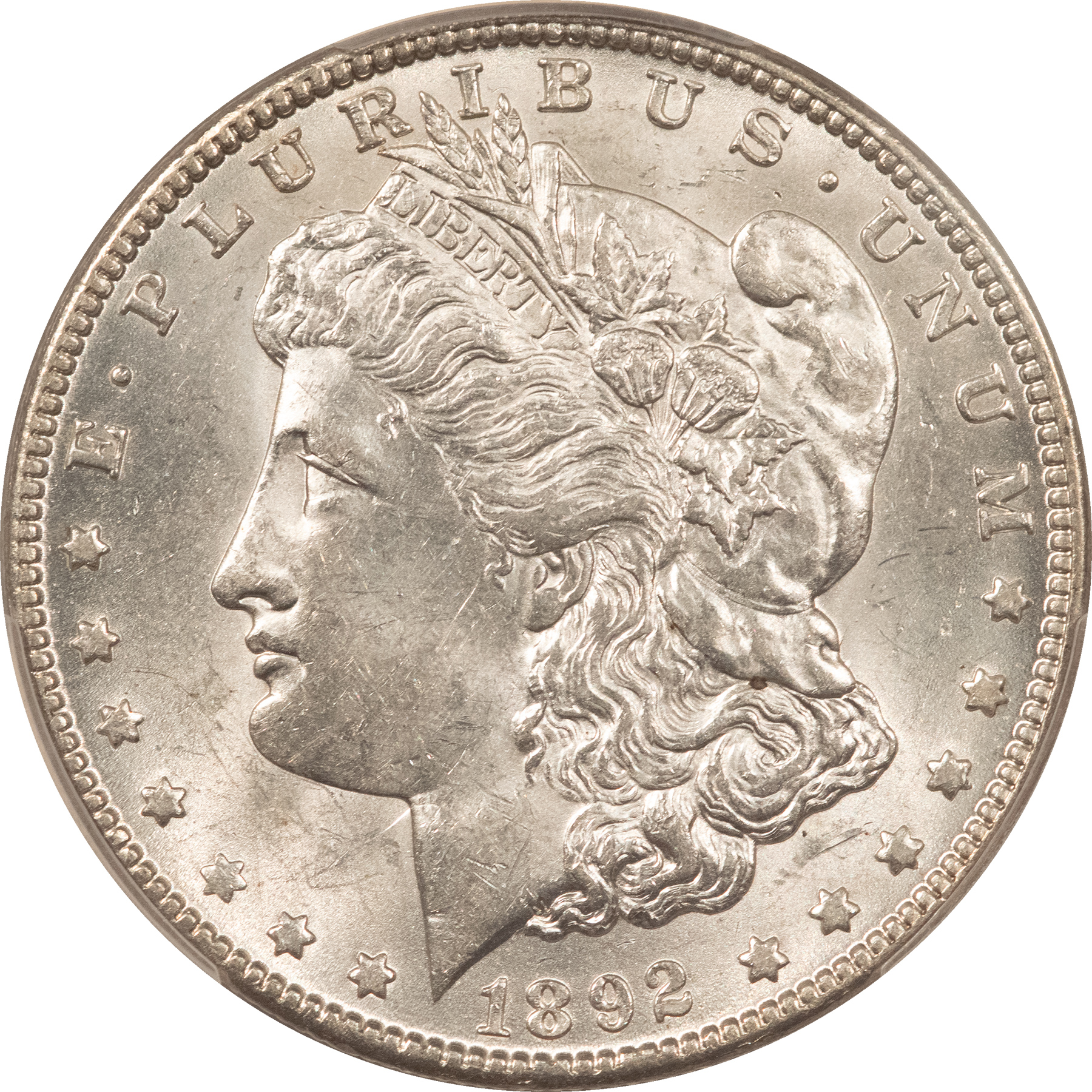 Dollars 1892-O $1 MORGAN DOLLAR – PCGS MS-62, BLAST WHITE! Dollars 1892-O $1 MORGAN DOLLAR – PCGS MS-62, BLAST WHITE!