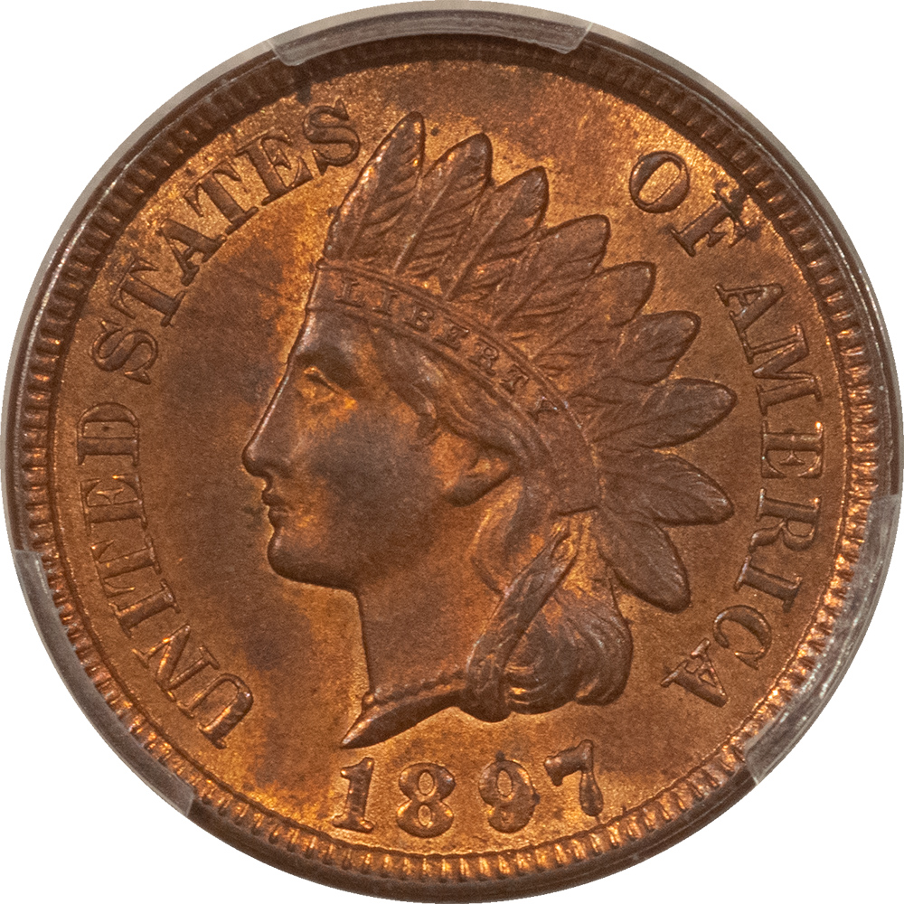 Indian 1897 INDIAN CENT – PCGS MS-63 RB CHOICE Indian 1897 INDIAN CENT – PCGS MS-63 RB CHOICE