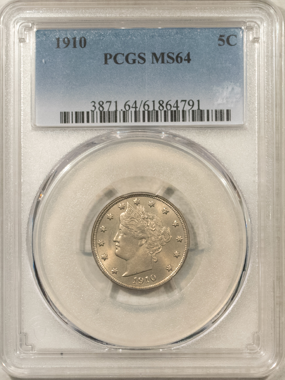 Liberty Nickels 1910 LIBERTY NICKEL – PCGS MS-64 FRESH & PQ! Liberty Nickels 1910 LIBERTY NICKEL – PCGS MS-64 FRESH & PQ!