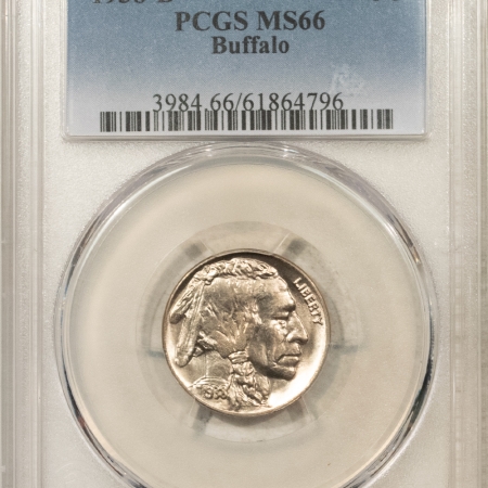 Buffalo Nickels 1938-D BUFFALO NICKEL – PCGS MS-66, BLAZER!