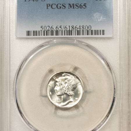 Dimes 1940-S MERCURY DIME – PCGS MS-65, BLAZING WHITE & CLOSE TO FB!