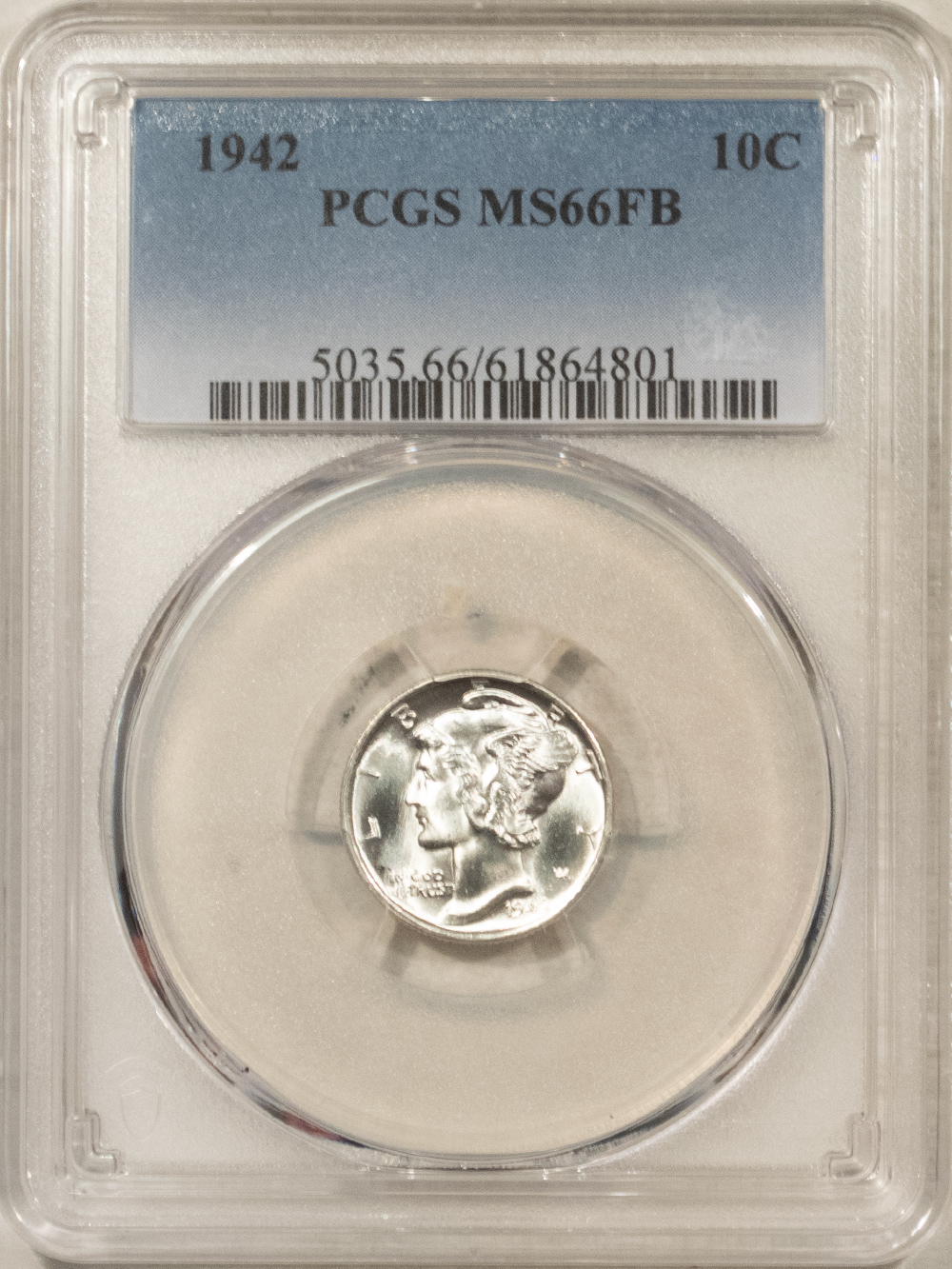 Dimes 1942 MERCURY DIME – PCGS MS-66 FB, SUPER PREMIUM QUALITY! HEADLIGHT! Dimes 1942 MERCURY DIME – PCGS MS-66 FB, SUPER PREMIUM QUALITY! HEADLIGHT!