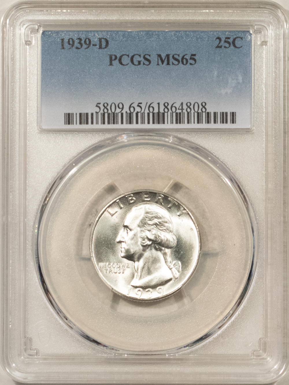 New Certified Coins 1939-D WASHINGTON QUARTER – PCGS MS-65 New Certified Coins 1939-D WASHINGTON QUARTER – PCGS MS-65