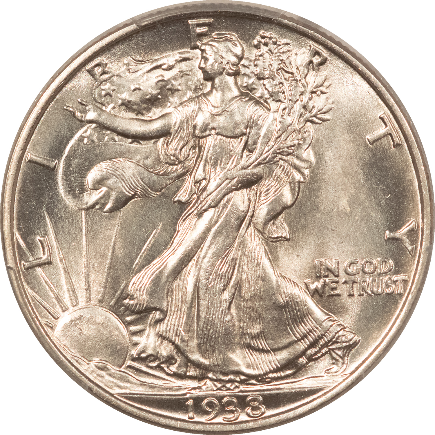 Half Dollars 1938 WALKING LIBERTY HALF DOLLAR – PCGS MS-63 BLAST WHITE Half Dollars 1938 WALKING LIBERTY HALF DOLLAR – PCGS MS-63 BLAST WHITE