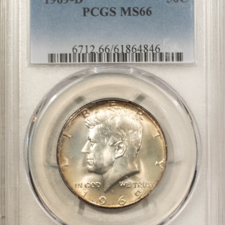 Half Dollars 1969-D KENNEDY HALF DOLLAR – PCGS MS-66, SMOOTH & PQ!