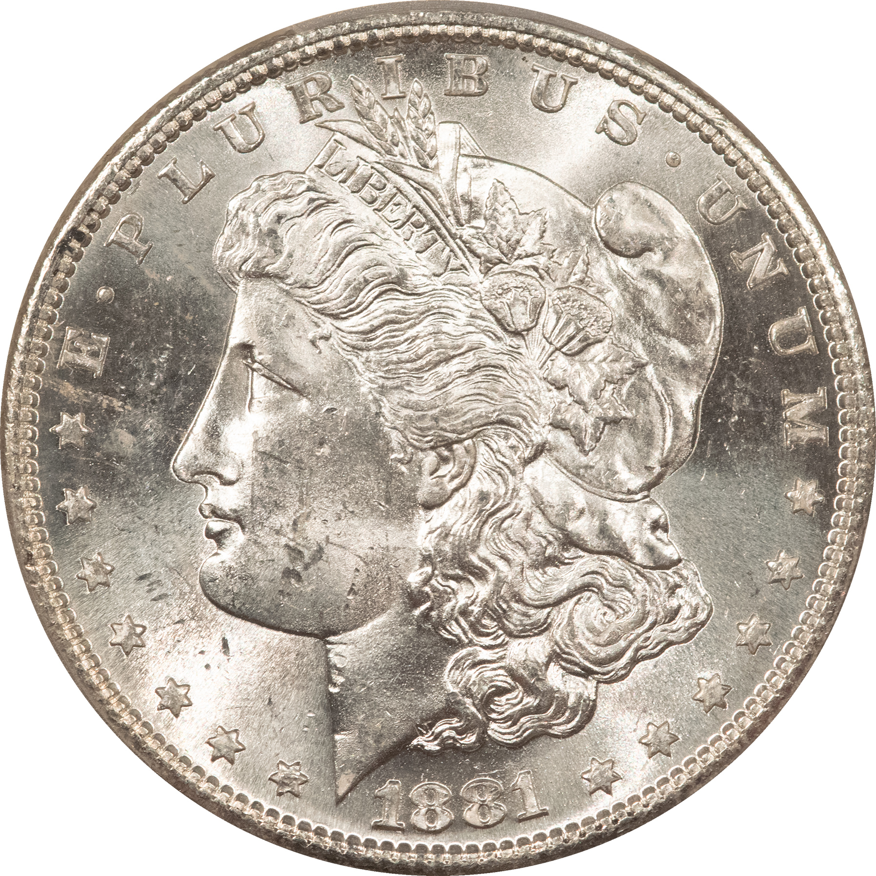 Dollars 1881-S $1 MORGAN DOLLAR – PCGS MS-63 BLAST WHITE Dollars 1881-S $1 MORGAN DOLLAR – PCGS MS-63 BLAST WHITE