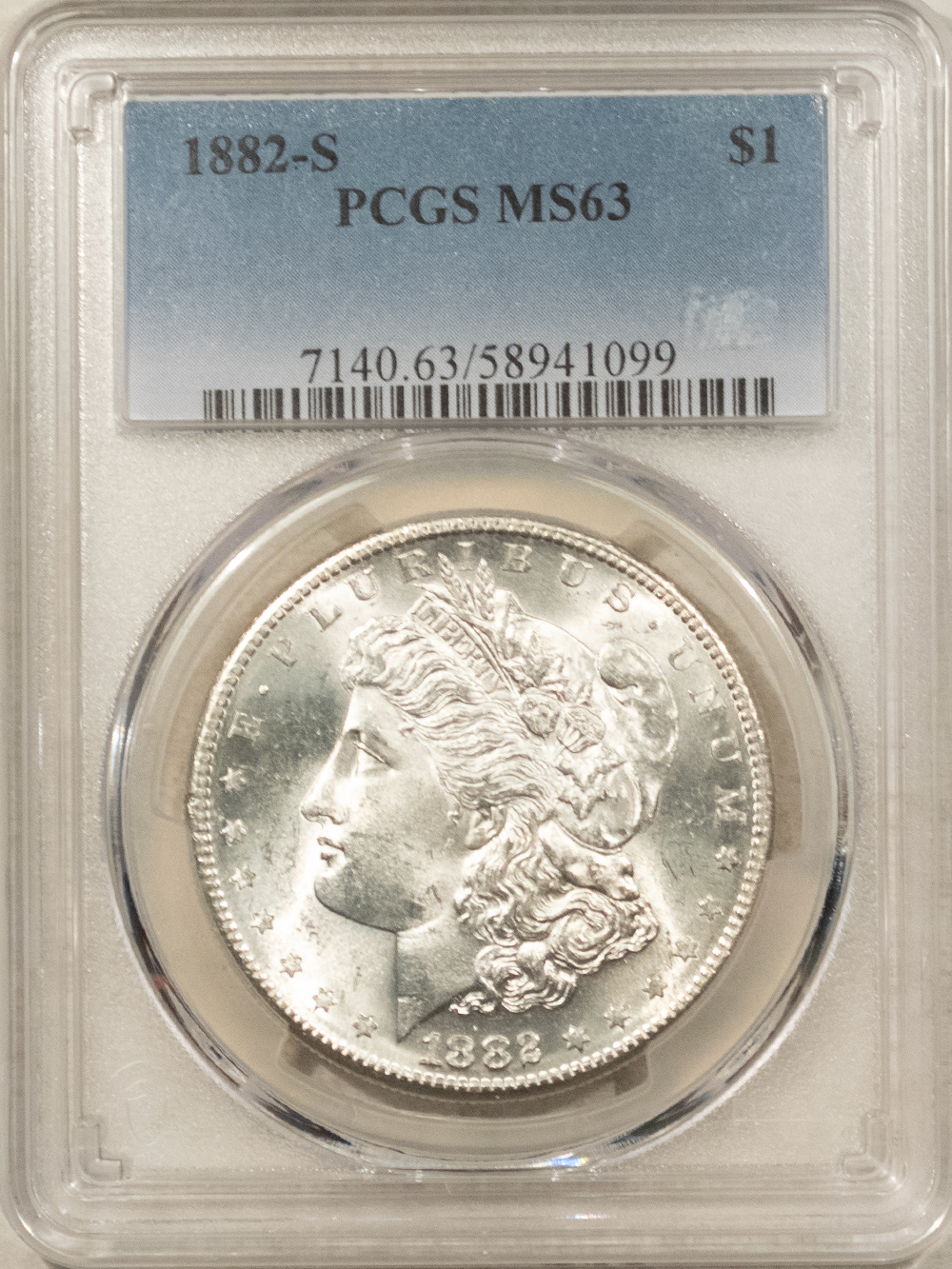 Dollars 1882-S $1 MORGAN DOLLAR – PCGS MS-63, 64+ QUALITY! PREMIUM QUALITY! Dollars 1882-S $1 MORGAN DOLLAR – PCGS MS-63, 64+ QUALITY! PREMIUM QUALITY!