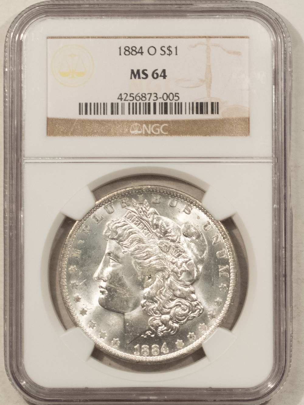 Dollars 1884-O $1 MORGAN DOLLAR – NGC MS-64 FROSTY WHITE Dollars 1884-O $1 MORGAN DOLLAR – NGC MS-64 FROSTY WHITE