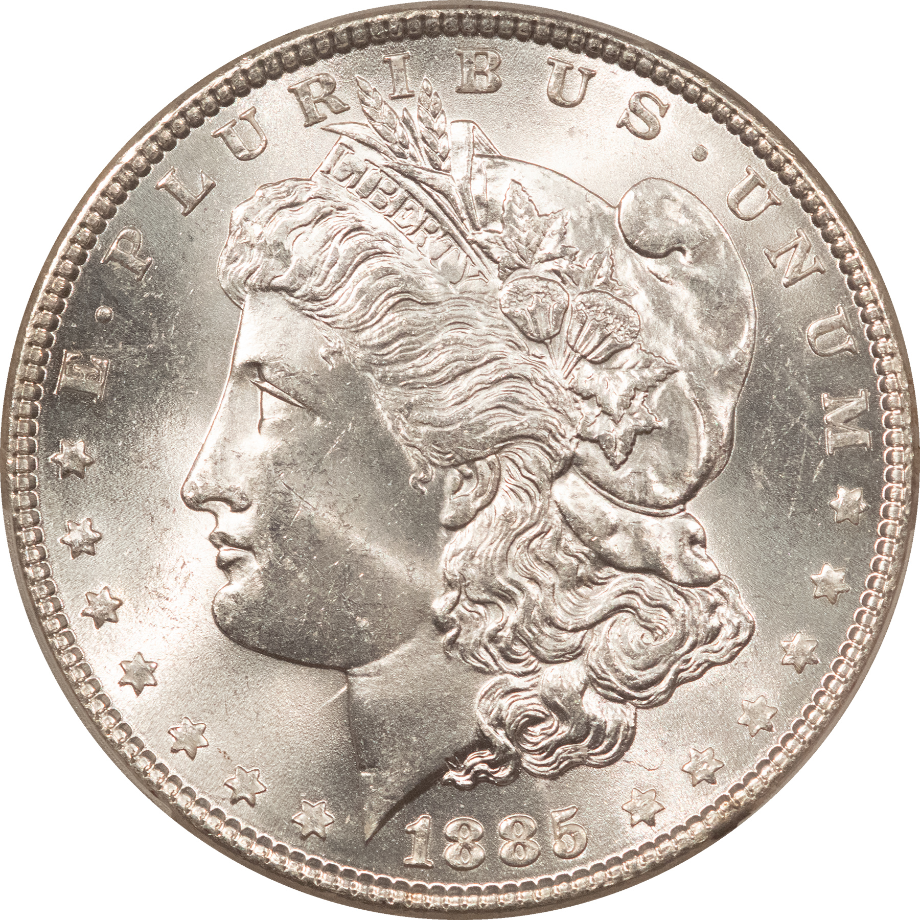 Dollars 1885 $1 MORGAN DOLLAR – PCGS MS-63 BLAST WHITE Dollars 1885 $1 MORGAN DOLLAR – PCGS MS-63 BLAST WHITE