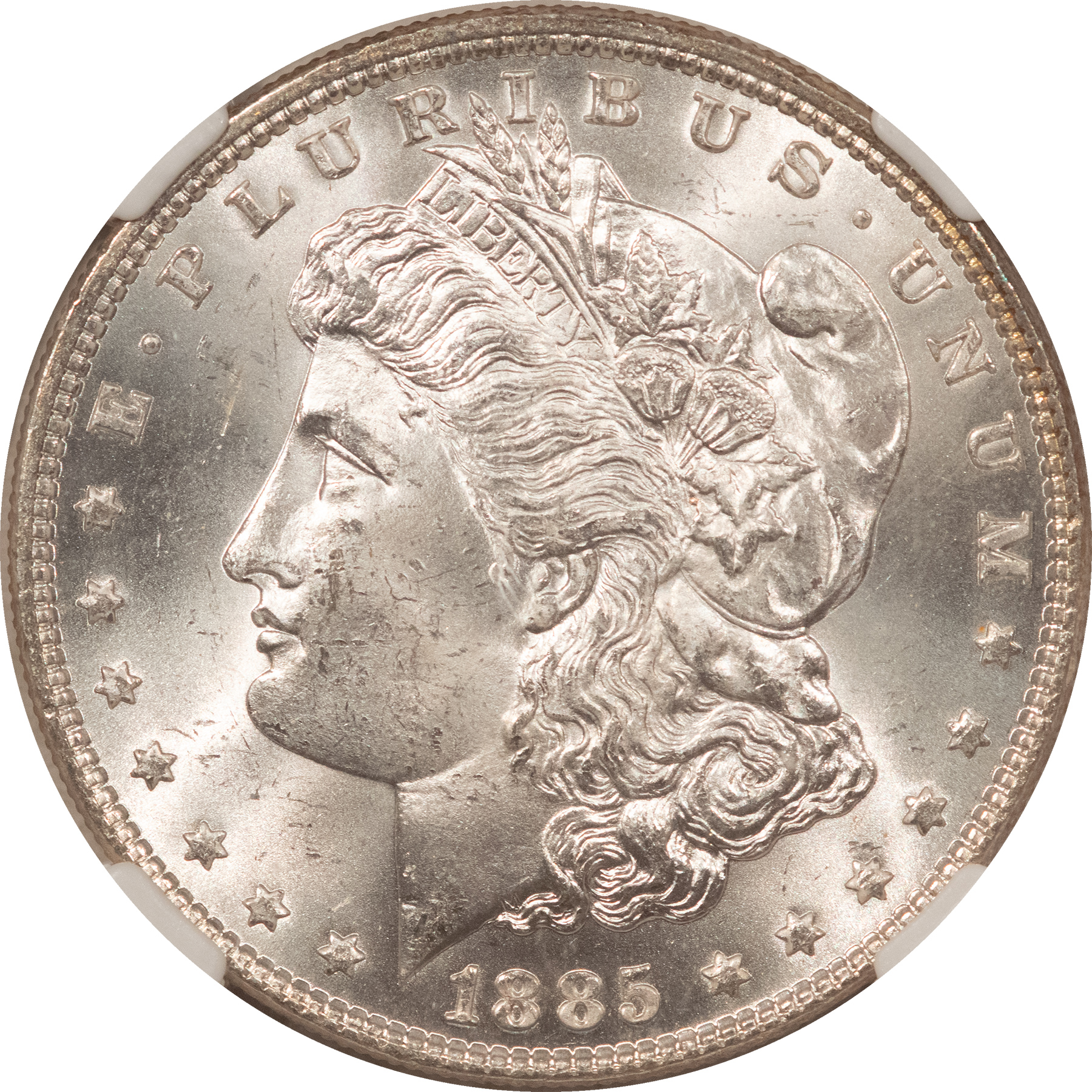 Dollars 1885 $1 MORGAN DOLLAR – NGC MS-64 BLAST WHITE Dollars 1885 $1 MORGAN DOLLAR – NGC MS-64 BLAST WHITE