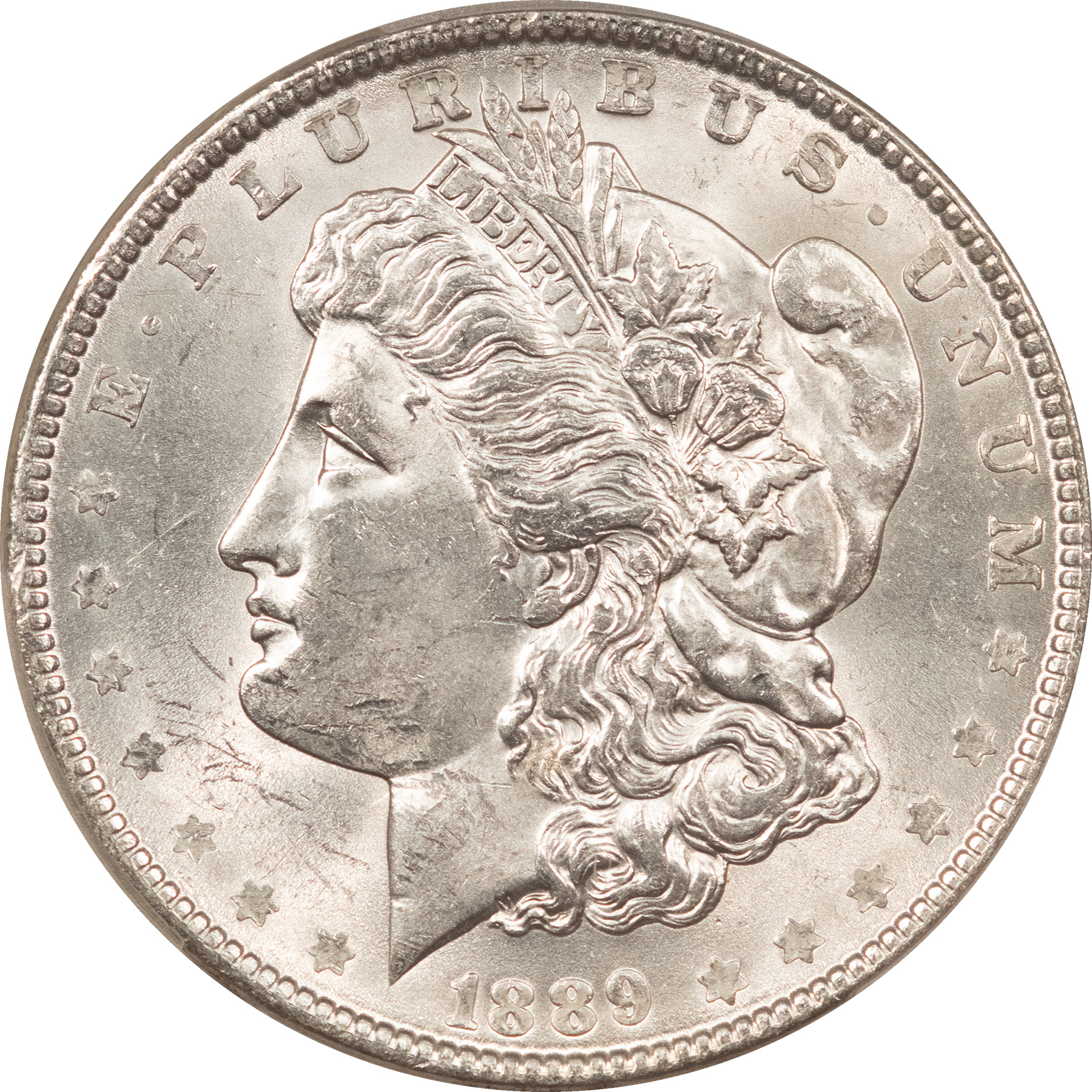 Dollars 1889 $1 MORGAN DOLLAR – PCGS MS-63 BLAST WHITE & LOOKS BETTER! Dollars 1889 $1 MORGAN DOLLAR – PCGS MS-63 BLAST WHITE & LOOKS BETTER!