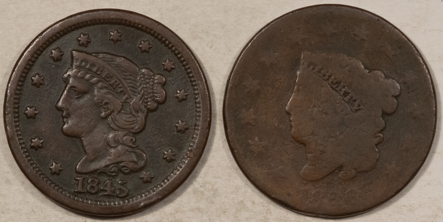Braided Hair Large Cents 1826 1845 SET OF LARGE CENTS – CIRCULATED! Braided Hair Large Cents 1826 1845 SET OF LARGE CENTS – CIRCULATED!