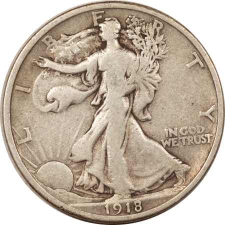 Half Dollars 1918 WALKING LIBERTY HALF DOLLAR – PLEASING CIRCULATED EXAMPLE!