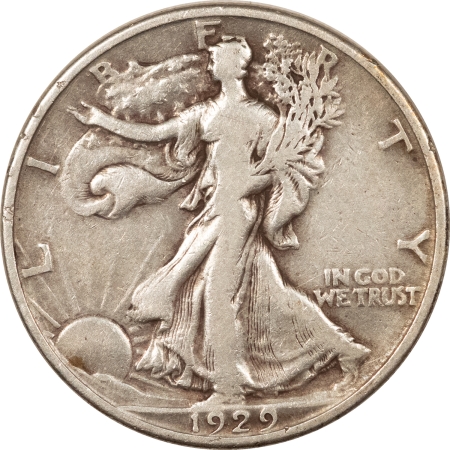 Half Dollars 1929-D WALKING LIBERTY HALF DOLLAR – CIRCULATED WITH FINE+ DETAIL!