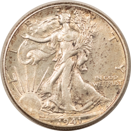 Half Dollars 1941 WALKING LIBERTY HALF DOLLAR – HIGH GRADE EXAMPLE WITH LUSTER THROUGHOUT!
