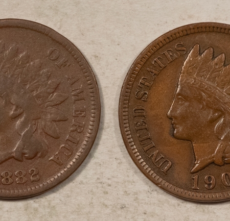 Indian 1863 1882 1893 1905 INDIAN CENTS LOT/4 – NICE PLEASING CIRCULATED EXAMPLES!