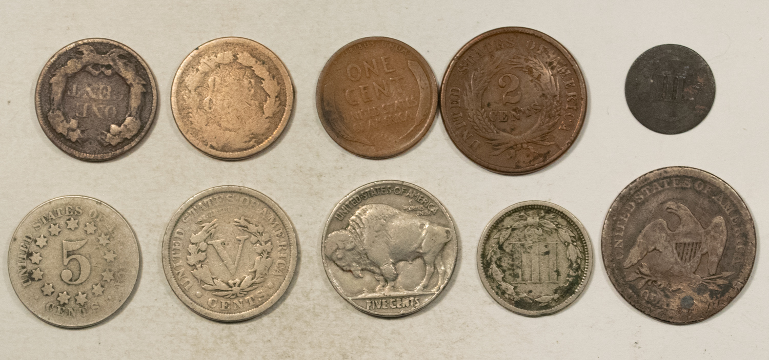 Mixed Lots 1852-1936 NEAT 10 PIECE U.S. COIN TYPE LOT – CULL/FILLER Mixed Lots 1852-1936 NEAT 10 PIECE U.S. COIN TYPE LOT – CULL/FILLER
