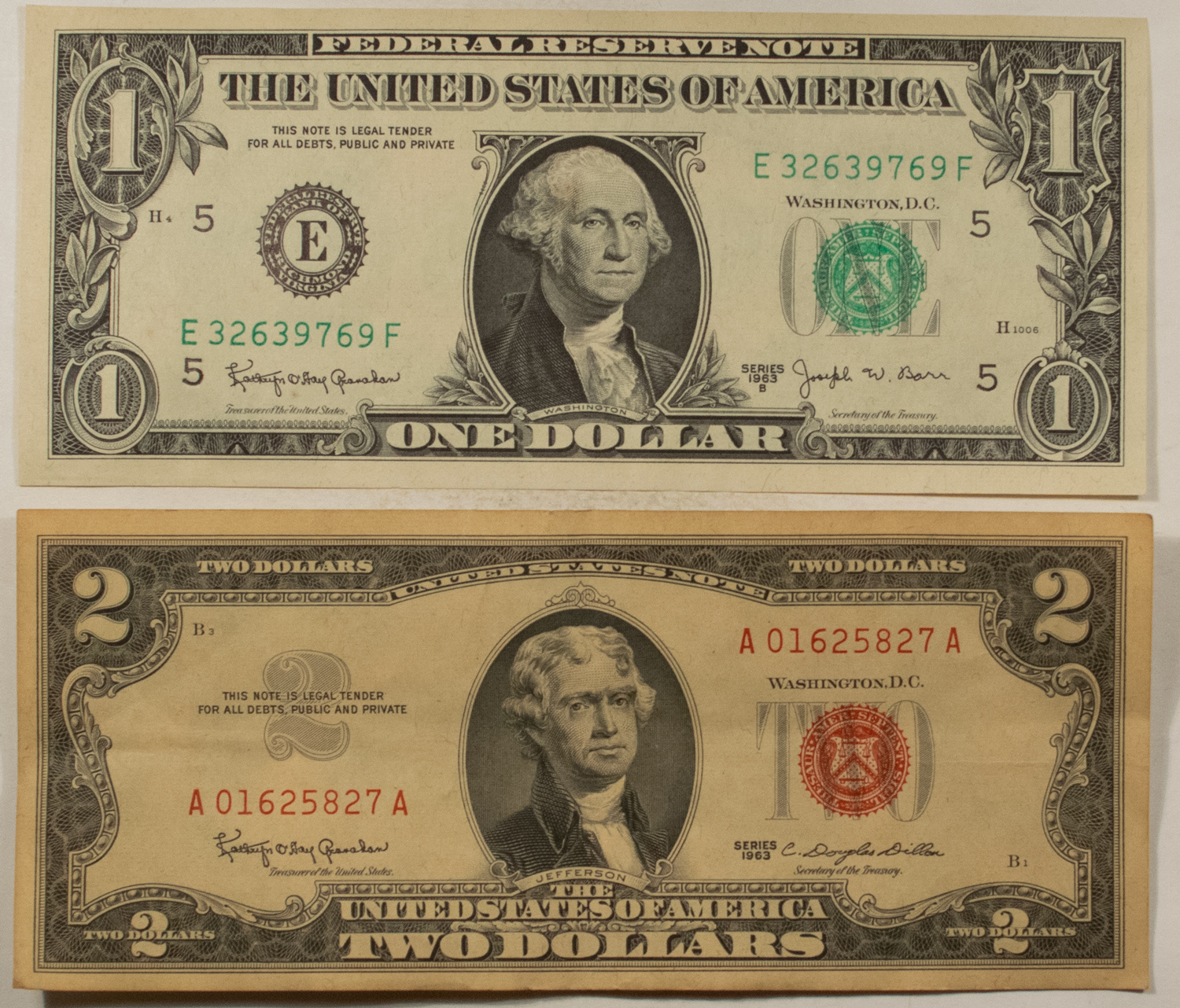 New Store Items 1953-1963 MIXED 9 NOTE LOT, $1 & $2 US NOTES, SILVER CERTS/BARR NOTE, CIRCULATED New Store Items 1953-1963 MIXED 9 NOTE LOT, $1 & $2 US NOTES, SILVER CERTS/BARR NOTE, CIRCULATED