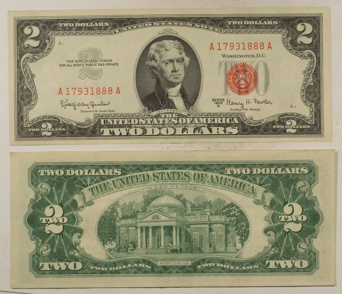 New Store Items 1963-A $2 RED SEAL UNITED STATES LOT OF 5 W/ CONSECUTIVES – ABOUT UNCIRCULATED! New Store Items 1963-A $2 RED SEAL UNITED STATES LOT OF 5 W/ CONSECUTIVES – ABOUT UNCIRCULATED!