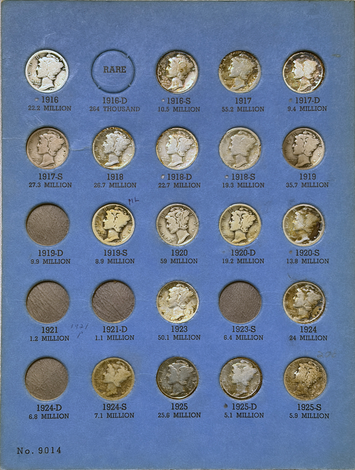 Dimes 1916-1945 MERCURY DIME 62 COIN PARTIAL SET IN ALBUM CIRC, HIGHER GRADE EXAMPLES Dimes 1916-1945 MERCURY DIME 62 COIN PARTIAL SET IN ALBUM CIRC, HIGHER GRADE EXAMPLES
