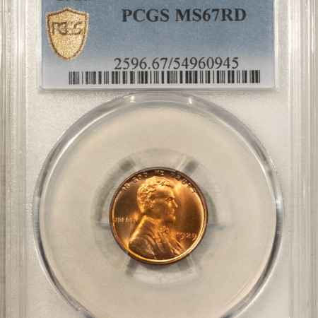 Lincoln Cents (Wheat) 1929 LINCOLN CENT – PCGS MS-67 RD, FIERY RED SUPERB GEM!