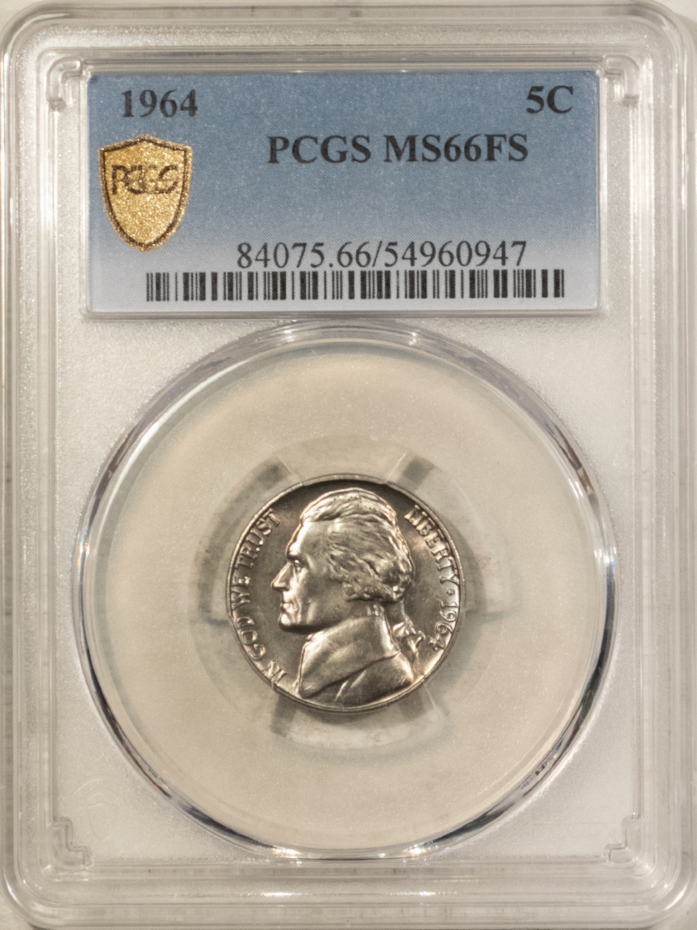 Jefferson Nickels 1964 JEFFERSON NICKEL – PCGS MS-66 FS, VERY TOUGH IN FULL STEPS! Jefferson Nickels 1964 JEFFERSON NICKEL – PCGS MS-66 FS, VERY TOUGH IN FULL STEPS!