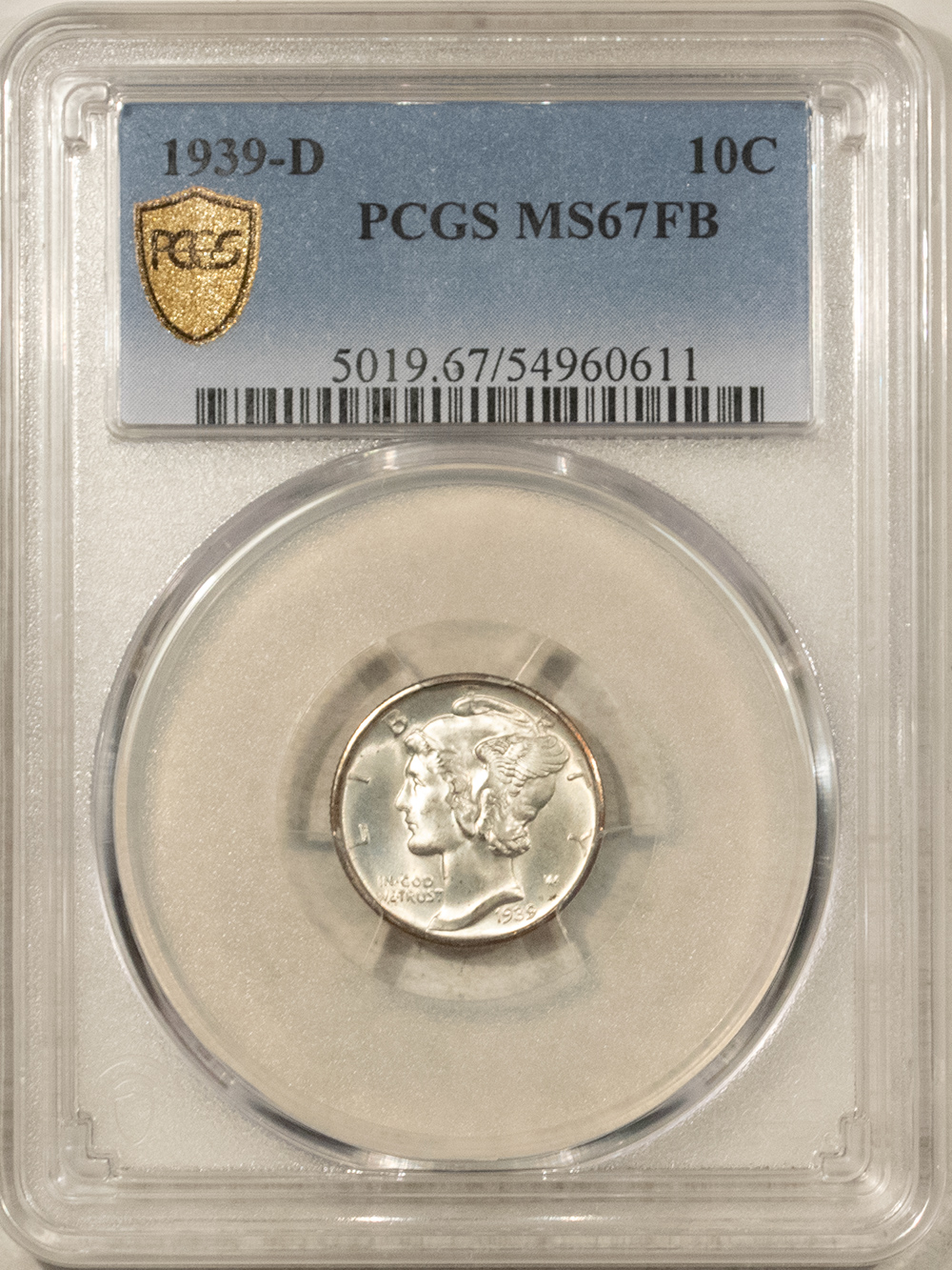 Dimes 1939-D MERCURY DIME – PCGS MS-67 FB ORIGINAL WHITE SUPERB GEM! Dimes 1939-D MERCURY DIME – PCGS MS-67 FB ORIGINAL WHITE SUPERB GEM!