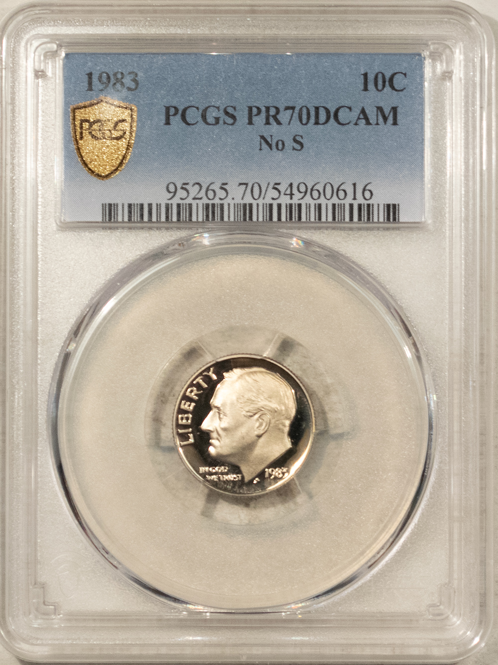 Dimes 1983 NO S PROOF ROOSEVELT – PCGS PR-70 DCAM, PERFECT, POP 22! FINEST KNOWN! Dimes 1983 NO S PROOF ROOSEVELT – PCGS PR-70 DCAM, PERFECT, POP 22! FINEST KNOWN!