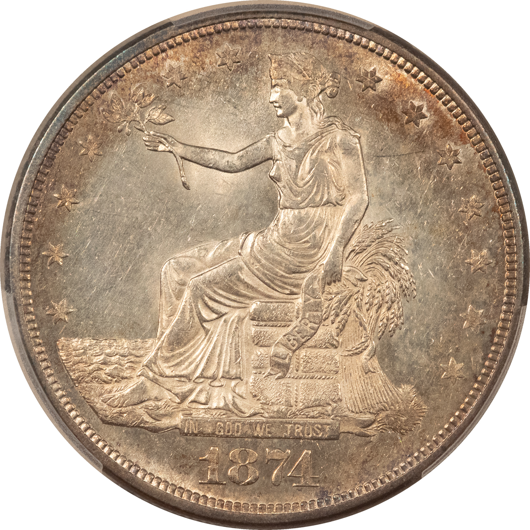 Dollars 1874-CC $1 TRADE DOLLAR – PCGS MS-62, FRESH & PREMIUM QUALITY! CARSON CITY! Dollars 1874-CC $1 TRADE DOLLAR – PCGS MS-62, FRESH & PREMIUM QUALITY! CARSON CITY!